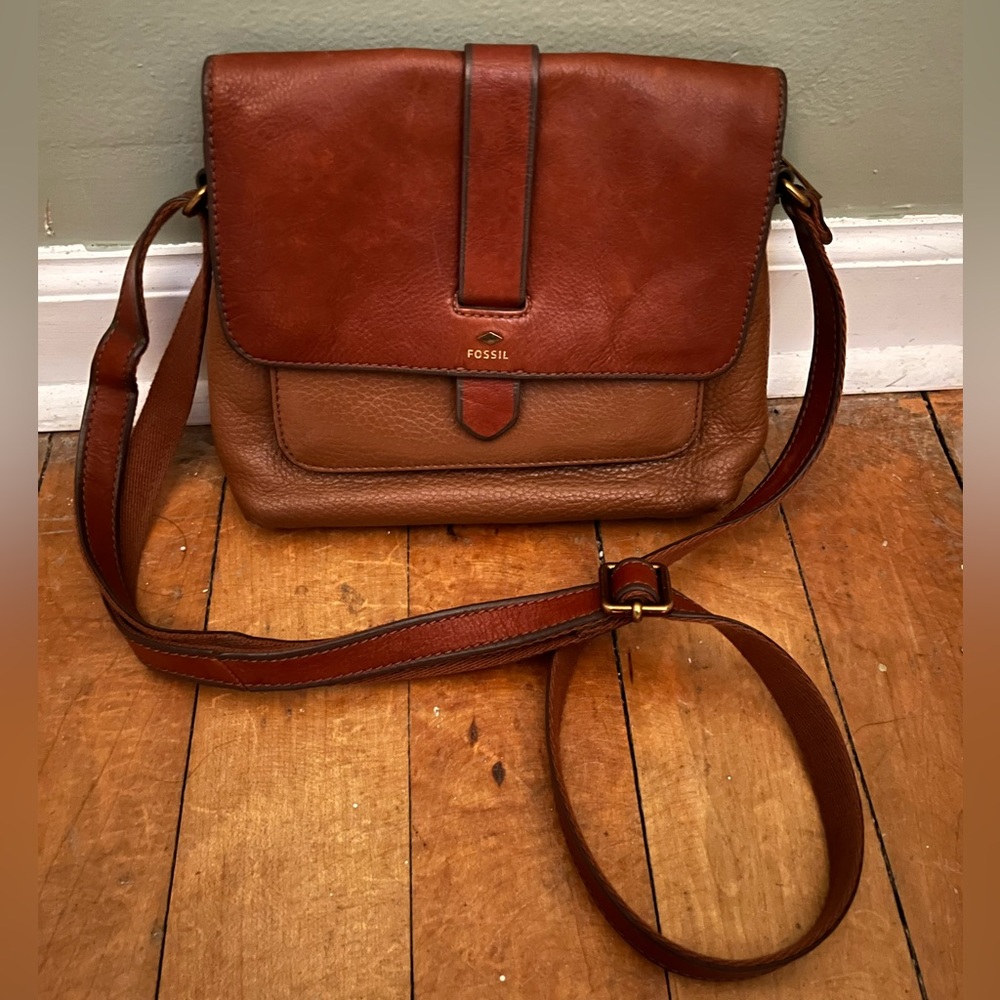 Fossil leather crossbody